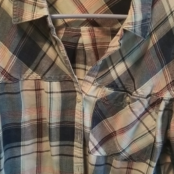 Maurices Blue, Pink and Red Long Sleeve Flannel - Picture 3 of 5